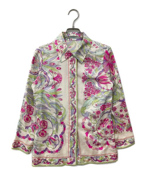Emilio Pucci（エミリオ プッチ）Emilio Pucci (エミリオ プッチ) 総柄シルクシャツ マルチカラー サイズ:38の古着・服飾アイテム