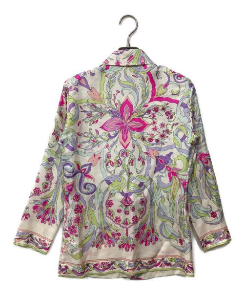 Emilio Pucci（エミリオ プッチ）Emilio Pucci (エミリオ プッチ) 総柄シルクシャツ マルチカラー サイズ:38の古着・服飾アイテム