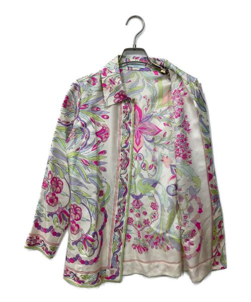 Emilio Pucci（エミリオ プッチ）Emilio Pucci (エミリオ プッチ) 総柄シルクシャツ マルチカラー サイズ:38の古着・服飾アイテム