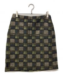 MARNI（マルニ）の古着「ジャガードスカート」｜カーキ×グレー
