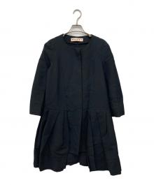 MARNI（マルニ）の古着「ノーカラーコート」｜ネイビー