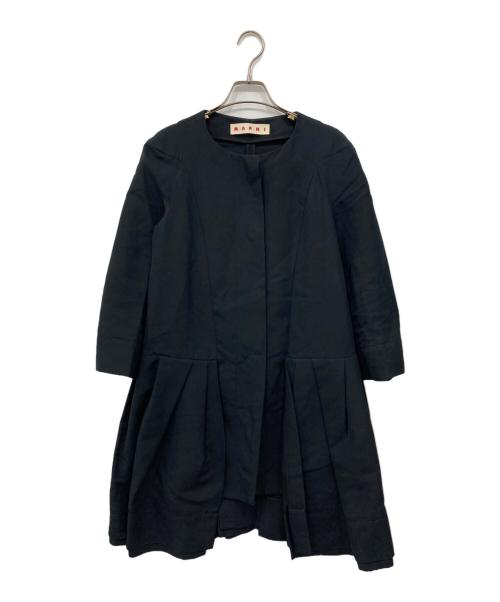 MARNI（マルニ）MARNI (マルニ) ノーカラーコート ネイビー サイズ:38の古着・服飾アイテム