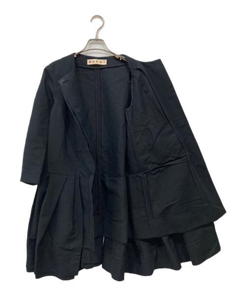 MARNI（マルニ）MARNI (マルニ) ノーカラーコート ネイビー サイズ:38の古着・服飾アイテム