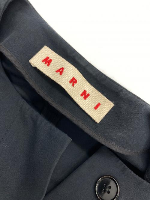MARNI（マルニ）MARNI (マルニ) ノーカラーコート ネイビー サイズ:38の古着・服飾アイテム
