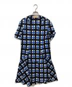 MARNIマルニ）の古着「チェックワンピース」｜ブルー×ブラック