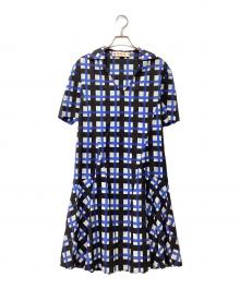MARNI（マルニ）の古着「チェックワンピース」｜ブルー×ブラック