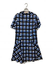 MARNI（マルニ）の古着「チェックワンピース」｜ブルー×ブラック