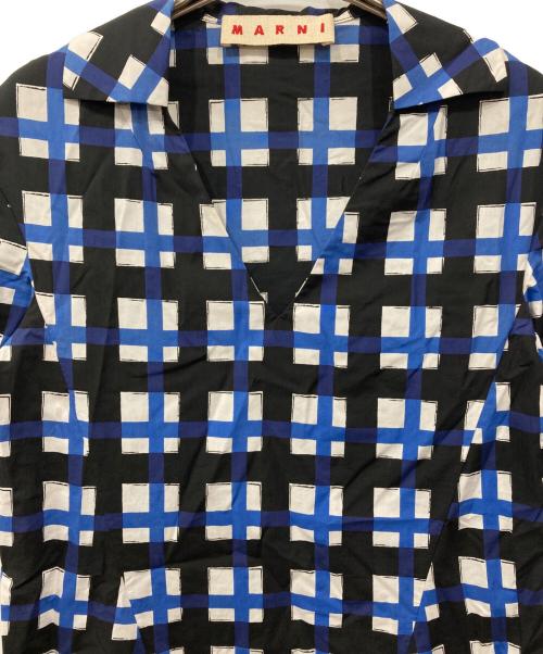 MARNI（マルニ）MARNI (マルニ) チェックワンピース ブルー×ブラック サイズ:36の古着・服飾アイテム