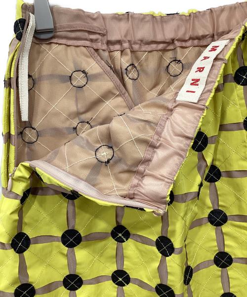 MARNI（マルニ）MARNI (マルニ) 総柄スカート イエロー×ブラック サイズ:38の古着・服飾アイテム