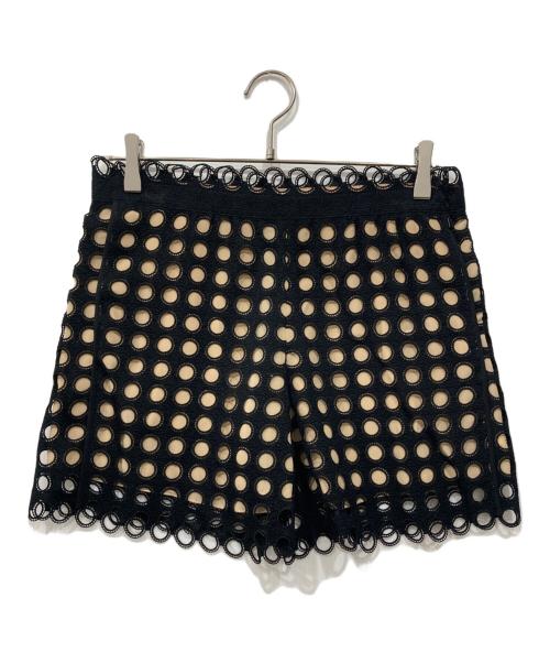 Chloe（クロエ）Chloe (クロエ) パンチングショートパンツ ブラック×ベージュ サイズ:34の古着・服飾アイテム