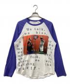 SUPREME×Bernadette Corporationシュプリーム×バーナデット コーポレーション）の古着「ラグランカットソー」｜パープル×ホワイト
