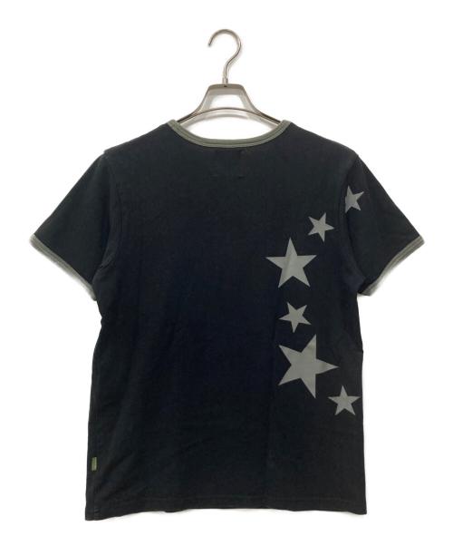 Heaven by Marc Jacobs（ヘブンバイマークジェイコブス）Heaven by Marc Jacobs (ヘブンバイマークジェイコブス) スターメッシュリンガーTシャツ ブラック×グレー サイズ:XSの古着・服飾アイテム