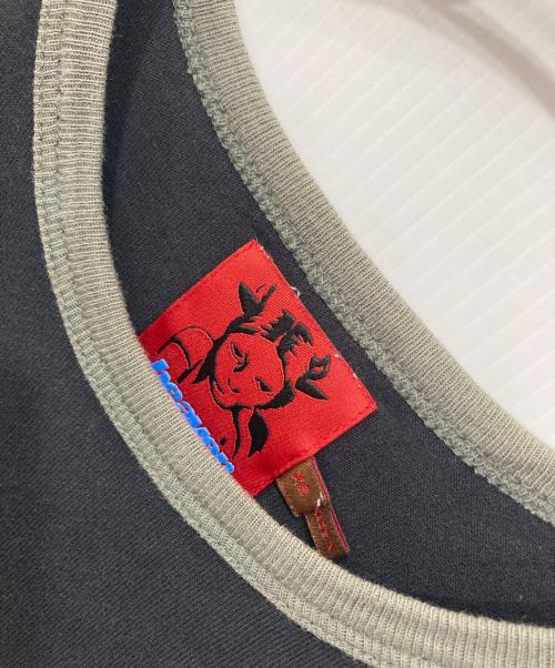 Heaven by Marc Jacobs（ヘブンバイマークジェイコブス）Heaven by Marc Jacobs (ヘブンバイマークジェイコブス) スターメッシュリンガーTシャツ ブラック×グレー サイズ:XSの古着・服飾アイテム