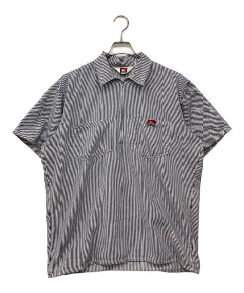 BEN DAVIS（ベンデイビス）BEN DAVIS (ベンデイビス) ヒッコリーストライプ半袖シャツ インディゴ サイズ:Lの古着・服飾アイテム