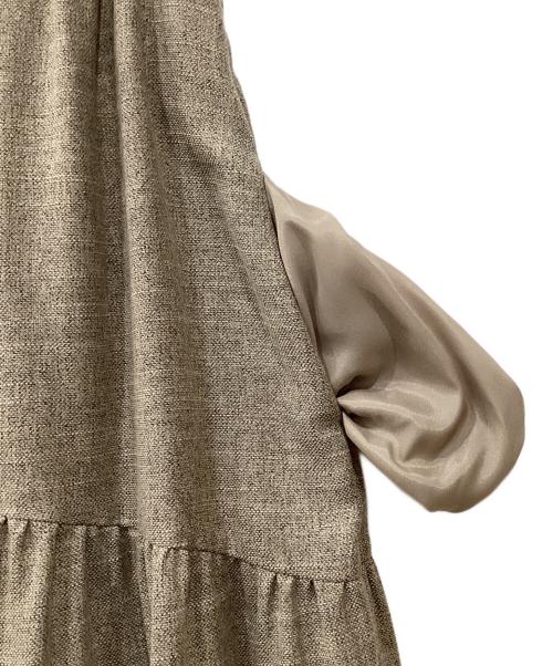 COCODEAL（ココディール）COCODEAL (ココディール) ツイード調フリルアシメデザインワンピース ベージュ サイズ:1の古着・服飾アイテム