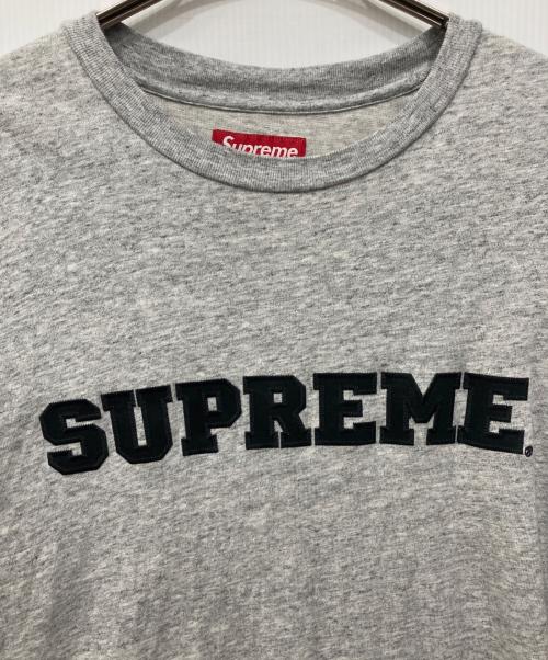 SUPREME（シュプリーム）Supreme (シュプリーム) カレッジ アップリケ S/S トップ グレー サイズ:XLの古着・服飾アイテム