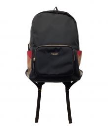 BLUE LABEL CRESTBRIDGE（ブルーレーベルクレストブリッジ）の古着「パーシャルクレストブリッジチェックナイロンバックパック」｜ブラック