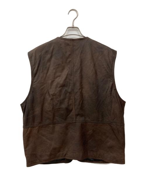 echtes leder（エヒテス レーダァ）ECHTES LEDER (エヒテス レーダァ) レザーベスト ブラウン サイズ:52の古着・服飾アイテム