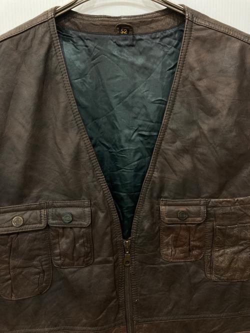 echtes leder（エヒテス レーダァ）ECHTES LEDER (エヒテス レーダァ) レザーベスト ブラウン サイズ:52の古着・服飾アイテム