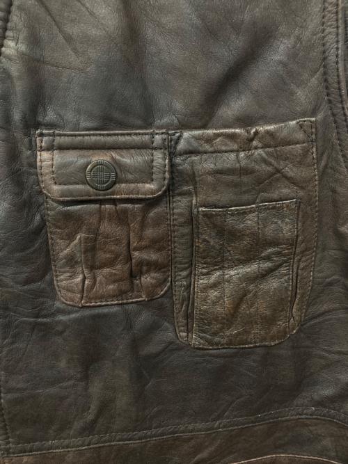 echtes leder（エヒテス レーダァ）ECHTES LEDER (エヒテス レーダァ) レザーベスト ブラウン サイズ:52の古着・服飾アイテム