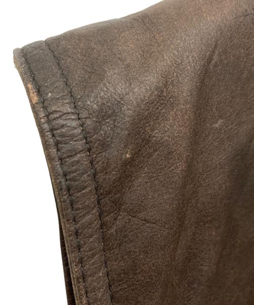 echtes leder（エヒテス レーダァ）ECHTES LEDER (エヒテス レーダァ) レザーベスト ブラウン サイズ:52の古着・服飾アイテム