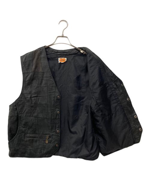 LEDA（レダ）LEDA (レダ) パッチワークレザーベスト ブラック サイズ:不明の古着・服飾アイテム