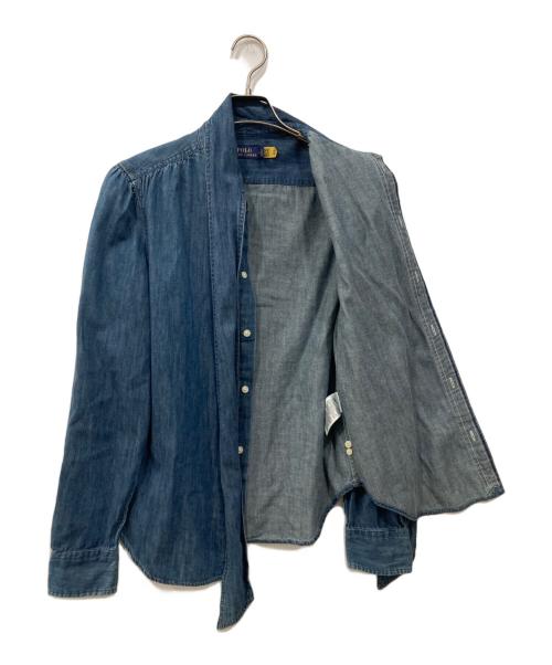 POLO RALPH LAUREN（ポロ・ラルフローレン）POLO RALPH LAUREN (ポロ・ラルフローレン) ボウタイデニムシャツ インディゴ サイズ:6の古着・服飾アイテム