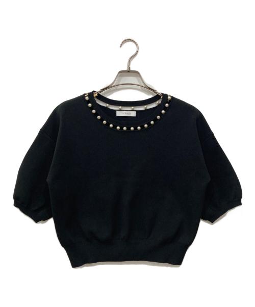 La TOTALITE（ラ ト―タリテ）La TOTALITE (ラ ト―タリテ) パールネックニット ブラック サイズ:Freeの古着・服飾アイテム