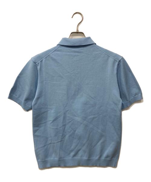 Abuku（アブク）Abuku (アブク) パールウエスタンニットポロシャツ ブルー サイズ:Mの古着・服飾アイテム