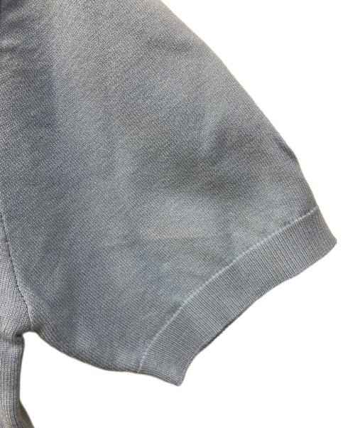 Abuku（アブク）Abuku (アブク) パールウエスタンニットポロシャツ ブルー サイズ:Mの古着・服飾アイテム
