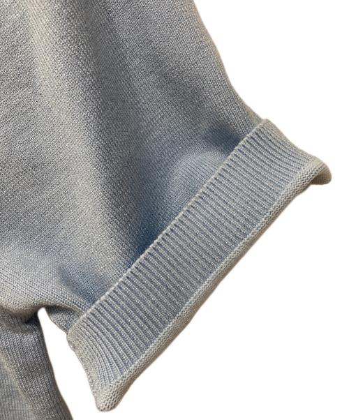 Abuku（アブク）Abuku (アブク) パールウエスタンニットポロシャツ ブルー サイズ:Mの古着・服飾アイテム