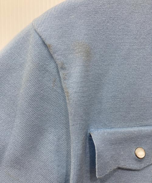 Abuku（アブク）Abuku (アブク) パールウエスタンニットポロシャツ ブルー サイズ:Mの古着・服飾アイテム