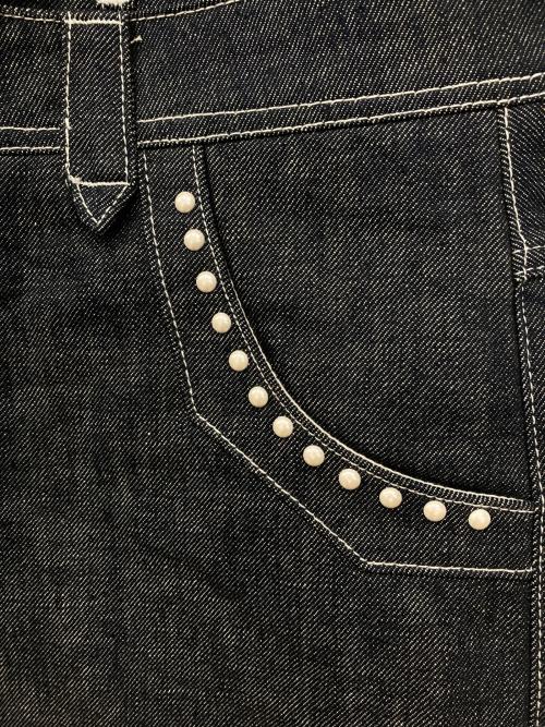 Abuku（アブク）Abuku (アブク) 3レイヤードパールローライズデニム インディゴ サイズ:Mの古着・服飾アイテム