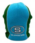 SUPREMEシュプリーム）の古着「レーシングパネルビーニー」｜ブルー×グリーン
