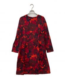 marimekko（マリメッコ）の古着「ターシャ シルクドレス」｜レッド×ブラック