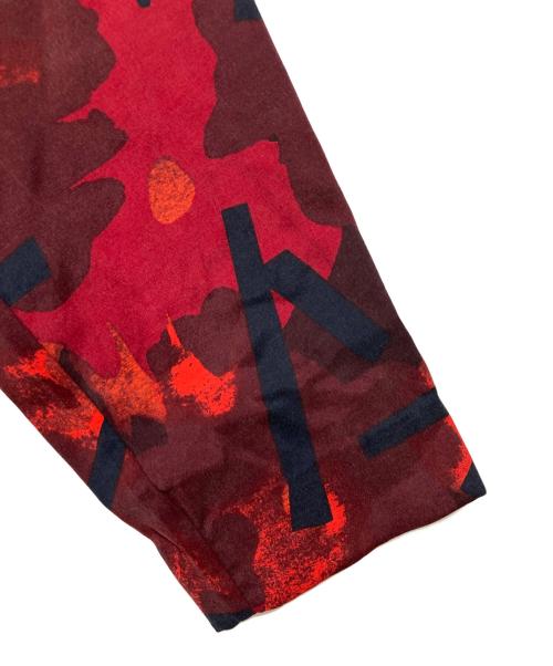 marimekko（マリメッコ）marimekko (マリメッコ) ターシャ シルクドレス レッド×ブラック サイズ:38の古着・服飾アイテム
