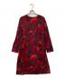 marimekko（マリメッコ）の古着「ターシャ シルクドレス」｜レッド×ブラック