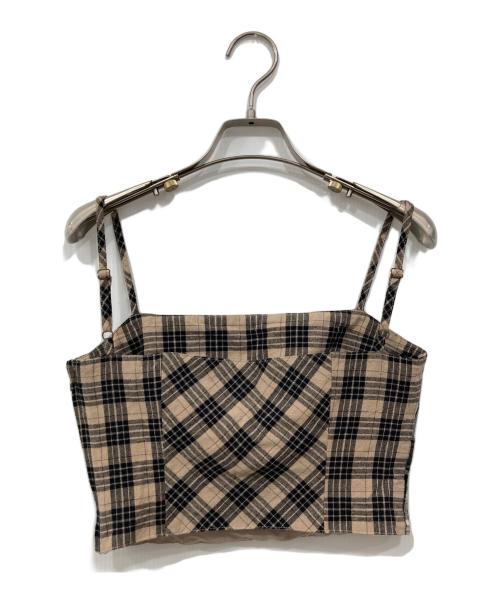 ANDMARY（アンドマリー）ANDMARY (アンドマリー) チェックセットアップ ブラック×ベージュ サイズ:Freeの古着・服飾アイテム