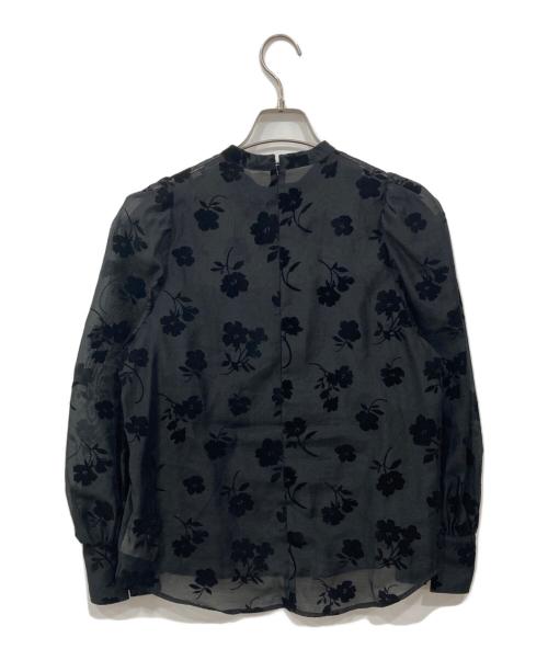 ROPE（ロペ）ROPE (ロペ) フロッキー花柄 シアーブラウス ブラック サイズ:Freeの古着・服飾アイテム