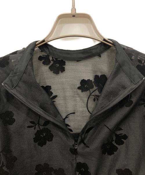 ROPE（ロペ）ROPE (ロペ) フロッキー花柄 シアーブラウス ブラック サイズ:Freeの古着・服飾アイテム