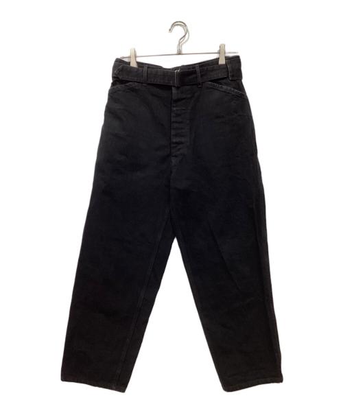 COMOLI（コモリ）COMOLI (コモリ) ブラックデニム ベルテッドパンツ ブラック サイズ:1の古着・服飾アイテム