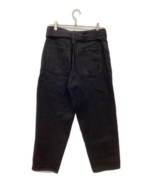 COMOLI（コモリ）COMOLI (コモリ) ブラックデニム ベルテッドパンツ ブラック サイズ:1の古着・服飾アイテム
