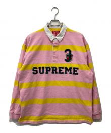SUPREME（シュプリーム）の古着「ストライプラグビーシャツ」｜ピンク