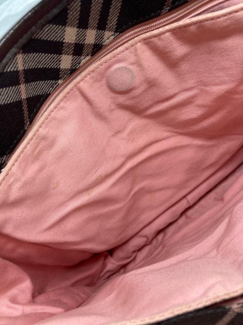 BURBERRY BLUE LABEL（バーバリー ブルー レーベル）BURBERRY BLUE LABEL (バーバリー ブルー レーベル) チェックハンドバッグ ブラウンの古着・服飾アイテム