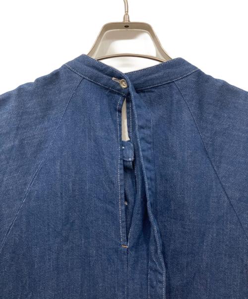 Munich（ミューニック）Munich (ミューニック) 8ozウォッシュデニムパフスリーブシャツワンピース インディゴ サイズ:OSの古着・服飾アイテム