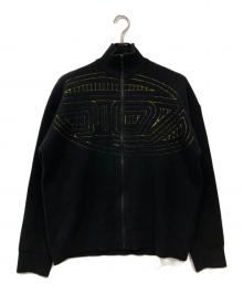 DIESEL（ディーゼル）の古着「ハイネック Dロゴ ドライバーズニット」｜ブラック