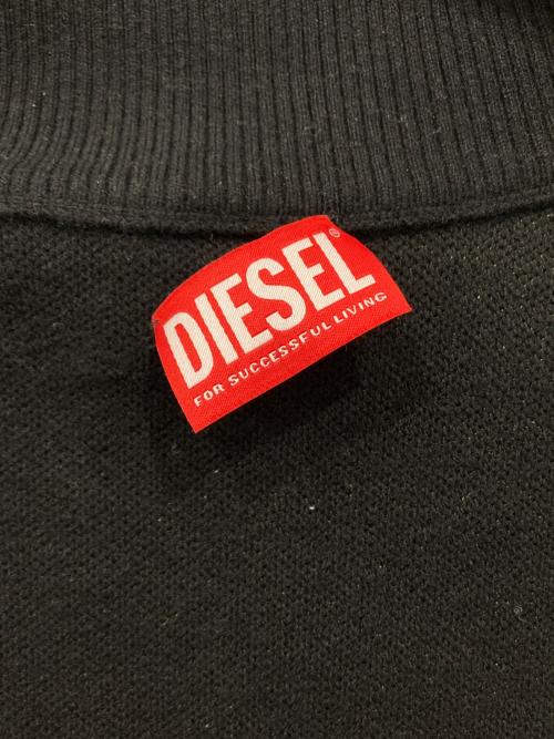 DIESEL（ディーゼル）DIESEL (ディーゼル) ハイネック Dロゴ ドライバーズニット ブラック サイズ:Sの古着・服飾アイテム