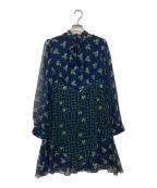 ANNA SUIアナスイ）の古着「シルク総柄ワンピース」｜ネイビー