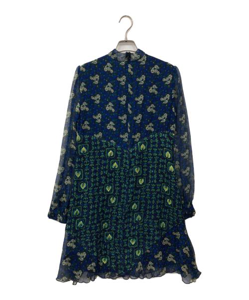 ANNA SUI（アナスイ）ANNA SUI (アナスイ) シルク総柄ワンピース ネイビー サイズ:4の古着・服飾アイテム