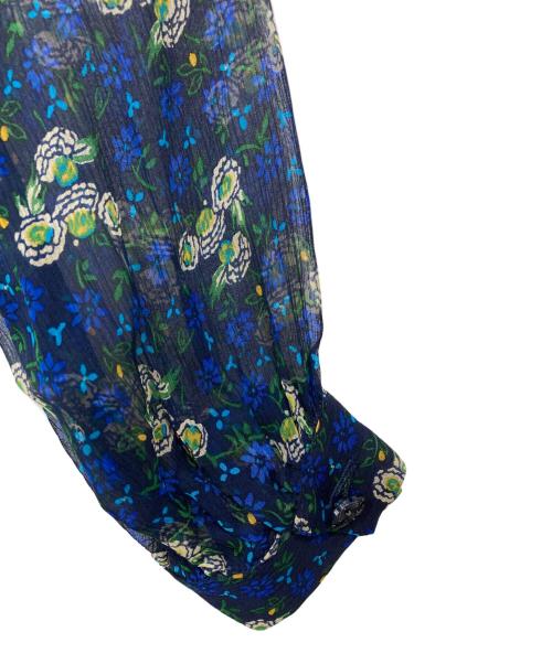 ANNA SUI（アナスイ）ANNA SUI (アナスイ) シルク総柄ワンピース ネイビー サイズ:4の古着・服飾アイテム